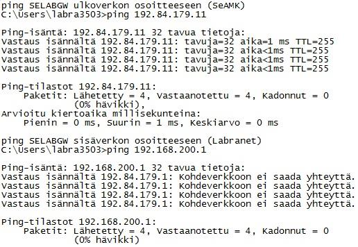 32 Kuvion olennaisimmat tiedot ovat Ethernet-sovittimien IPv4-osoitteet, oletusyhdyskäytävät ja DHCP-palvelimet.