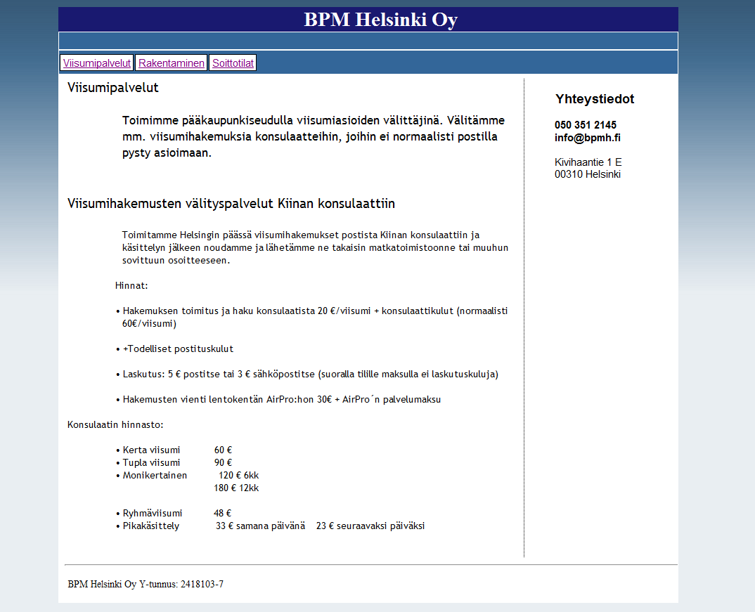 Kuvio 20. BPM Helsinki, nykyinen sivusto.