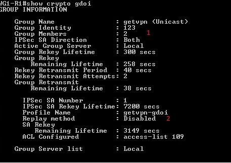 93 8.6.4 GET VPN ja GROUP VPN yhteensopivuuden todennus Topologian tarkastelu aloitettiin KS laitteelta, eli WG1-R1:ltä.