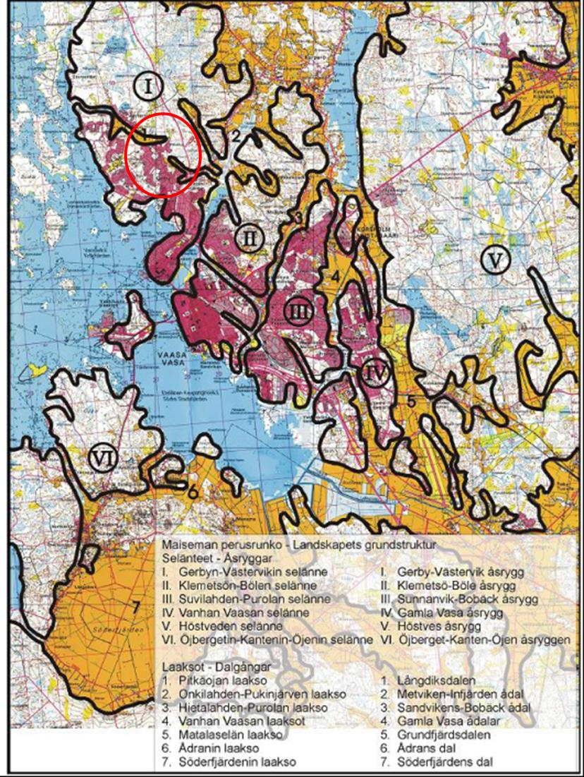 Kuva 8. Vaasan maiseman perusrunko.