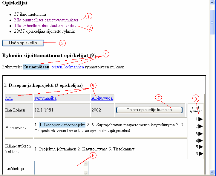 vasen sivu: opiskelijat.