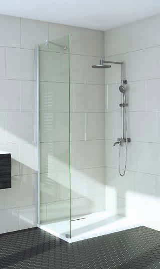 FENIC 311 Kiinteä suihkuseinä TUOTEKUVUS Kiinteä suihkuseinä suojaa suihkun vieressä olevaa tilaa ja kalusteita vesiroiskeilta. Kiinteä suihkuseinä on tukeva ja sillä voidaan rajata vettä tehokkaasti.