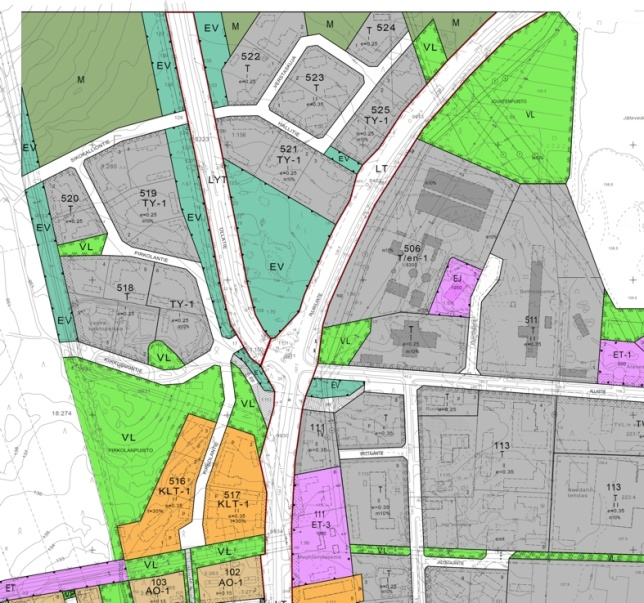 Yleiskaavassa alueella on myös asuinpientalojen alue. Maankäyttö ratkaistaan asemakaavoituksella.