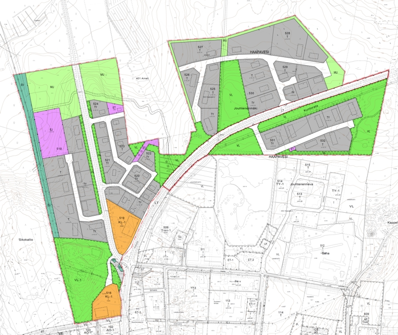 5.1.1 Mitoitus Kaava tonttien koko vaihtelee Ollatien alueella olevista n. 3000 m² tonteista noin. 25 000 m² (2.5 ha) tontteihin Pulkkilantien pohjoispuolella.