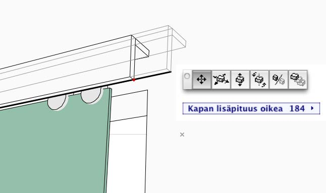 OVITYYPIN JA OVIMALLIN VALINTA SähköLiune SähköLiunen Säädöt-välilehdellä valitaan avauspainikkeet ja liiketunnistimet, jotka näkyvät myös 3D-näkymissä.