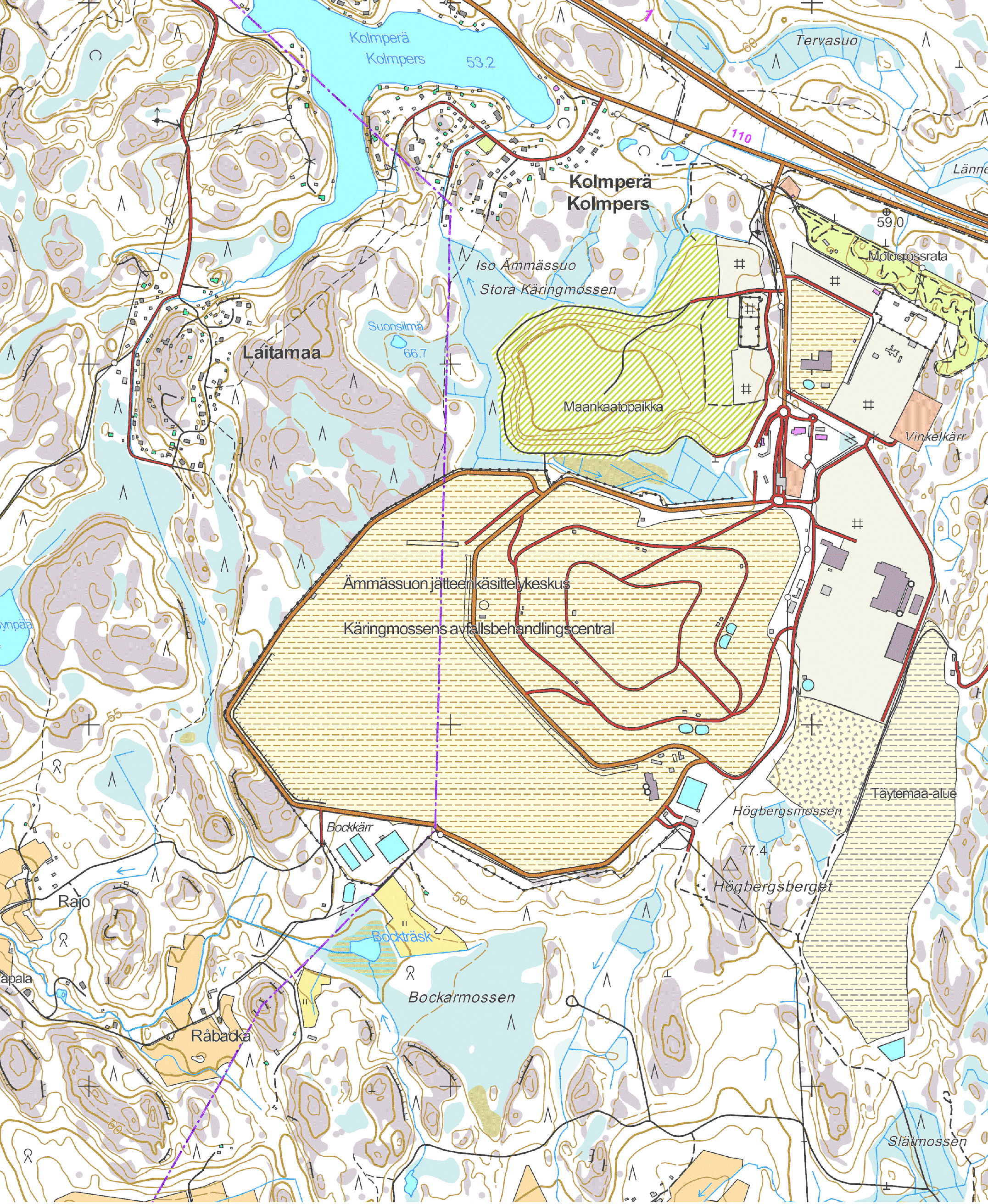 Mittauspiste 1 Kolmperä W:\1387\HSY\1510018805_Ämmässuon_meluselvitys\piirustukset\1510018805_Ämmässuo_melutarkkailusuunnitelma_1.