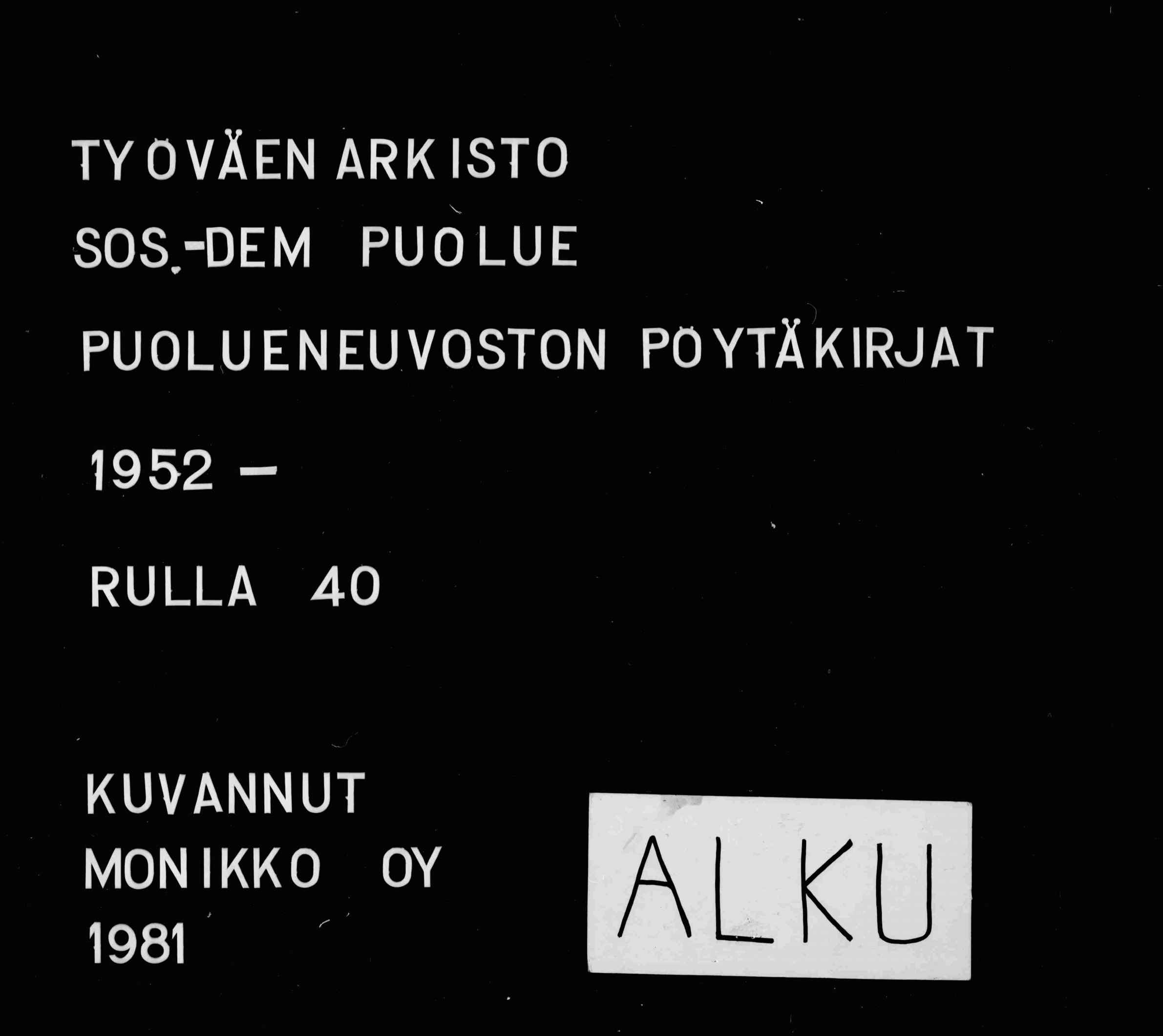 TYÖVÄEN ARKSTO SOS-DEM PUOLUE V