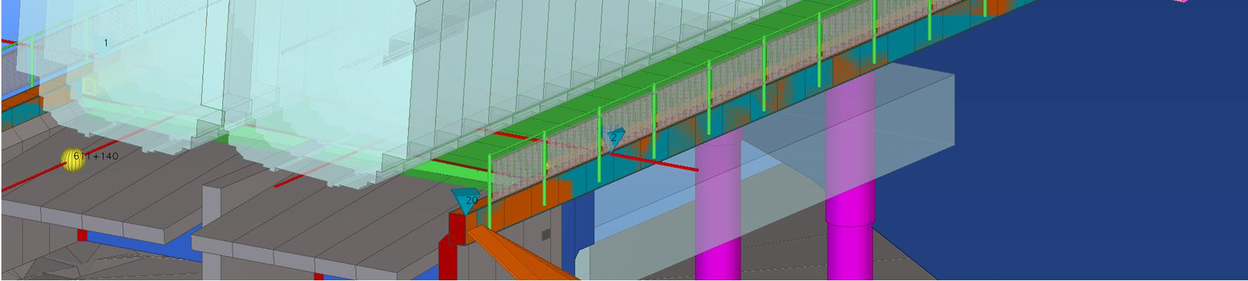 mukainen mitta, tai vaihtoehtoisesti objektina, jonka pituus on vaadittu mitta aukkovaatimukset (ATU) tilanvarausobjekteina sillan geometrialinjat ja väylien tasausviivat viivamaisilla objekteilla