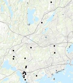 Tietoa suunnittelijoille & puisto-osastolle Kivinokka (104 points) Home locations of visitors