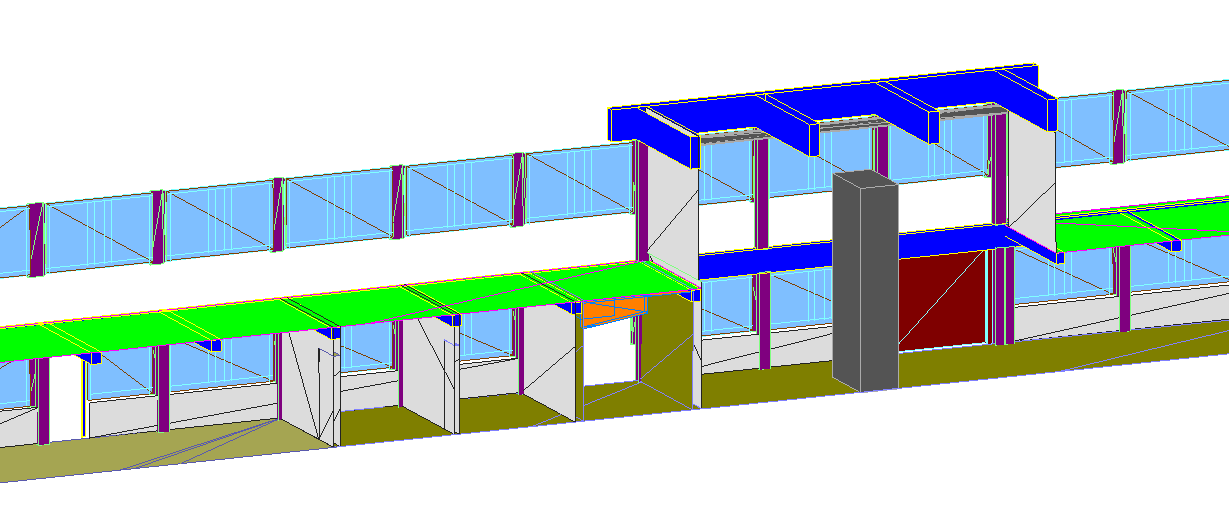 48 Kuva 26. Pilarit, palkit ja laatat, RealWorks Survey -malli Kuva 27. Pilarit, palkit ja laatat, Revit-malli 7.