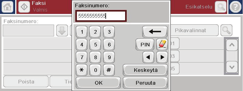 5. Kirjoita puhelinnumero näppäimistöllä ja valitse sitten OK. 6.