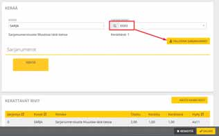 VERSIO 2017.4 Online Keräystyöt -näytössä voit kerätä nyt myös sarjanumerotuotteita. Sarjanumeron voit kirjoittaa tai lukea viivakoodista ja tallentaa kerätyksi.