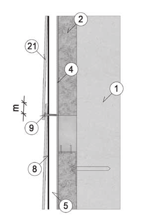 25 x 125 mm, höylätty 8 EPDM-saumanauha 90 mm 9 Julkisivuruuvi a Reunaetäisyys min.