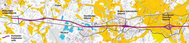 33 Kuva 22. Vaihtoehto Sinivihreä 2. Suurten erikoiskuljetusten reitti 6.