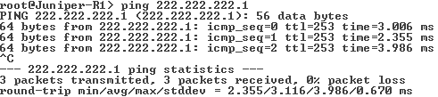 68 KUVIO 19. OSPF-tulokset, Juniper-R1-laitteelta ping-pyyntö STUB-alueeseen MetroCore1-laite on vastaavasti oppinut OSPF:llä reittitiedot reititystauluunsa.