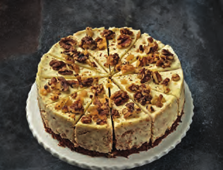 JUUSTOKAKUT Key Lime -juustokakku 1514 Myyntierä: 1 x 2130 g Leikattu 16 palaan á 133 g Carrot Cake Cheesecake 555 Myyntierä: 1 x 1970 g Leikattu 14 palaan á 141 g Mango & Passionate Cheesecake 325