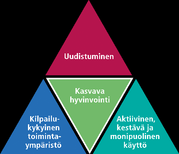 Jotta visio toteutuisi ja metsistä saatavaa hyvinvointia voitaisiin kasvattaa, keskeisissä alaa kehittävissä kokonaisuuksissa tulee onnistua.