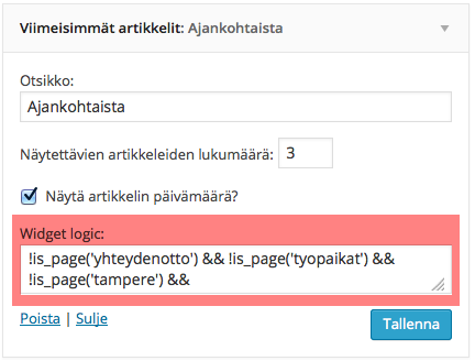 -lisäosaa on ladattu n. 756 800 kertaa ja se on päivitetty viimeksi 1.2.2014 (WordPress Plugin Directory 2014b). 39 KUVA 11.