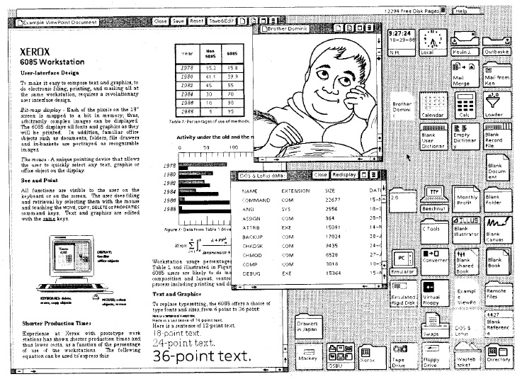 Xerox Star: työpöytä 15 Star-järjestelmän ja sen seuraajien suunnittelun taustalla oli työpöytämetafora Metaforan tai paremminkin analogian merkitys suunnittelussa: yritetään käyttää systemaattisesti