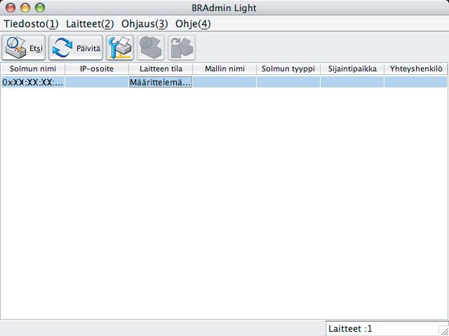 BRAdmin Light ohjelmisto sennetn utomttisesti tulostinohjimen sennuksen yhteydessä. Jos tulostinohjin on jo sennettu, BRAdmin Light -puohjelm ei trvitse sent uudelleen.