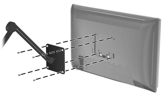 Näytön kiinnittäminen HUOMAUTUS: Tämä laite on suunniteltu käytettäväksi UL- tai CSA-seinäkiinnitystelineen kanssa. 1. Irrota näyttöpaneeli jalustasta.