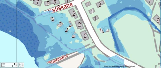 Kaupunki Alue Tulvasuojelutoimenpide Espoo Helsinki Nuottaniemen eteläosa Sepetlahden pohjukka Otaniementie Matinpuronkuja Hyljelahdentie Tammisalon Pyörökiventie Tammisalon Vanhanväylänpuisto