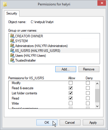 13. Auenneesta Windowsin tiedostonhallinnan Properties -dialogista valitaan alakohta Security.