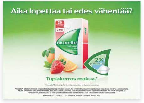 KUVIO 2. Nicorette Freshmint mainos (Paloranta 2014, viitattu 8.11.2016).