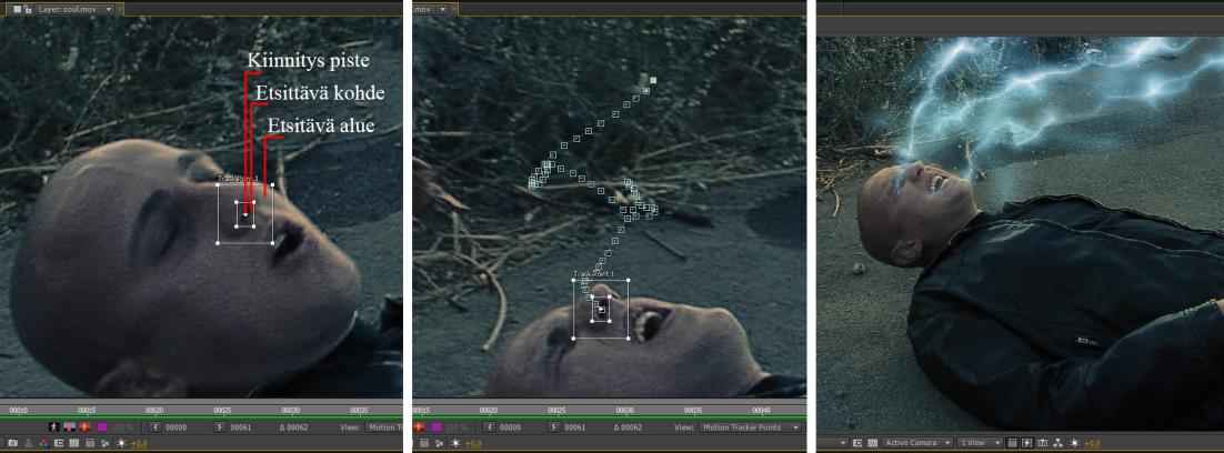 15 samaan tracking dataan. Kuvassa 9 oikealla nähdään raakamateriaaliin liitetty CGI-elementti.