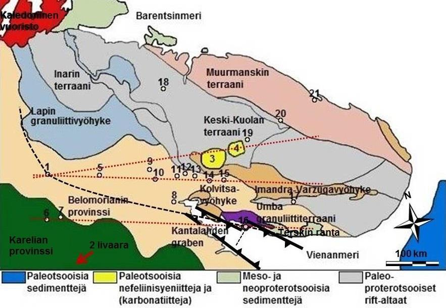 7 vaiheen REE-karbonatiittijuonissa, joita Sarapään et al. (2013