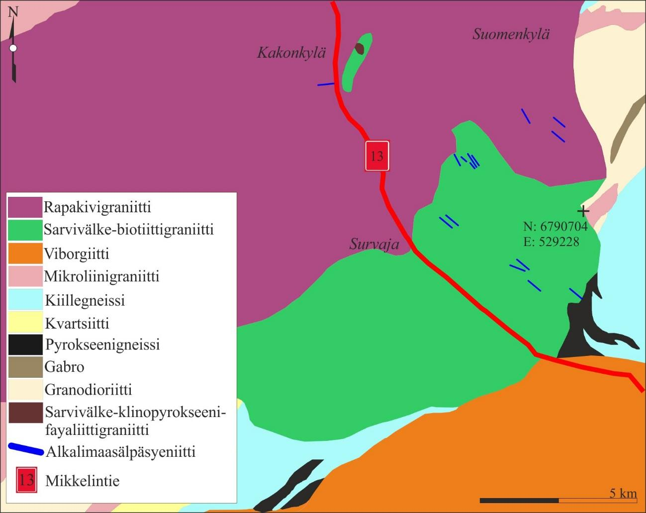 82 määritetty U-Pb-ikä 1629±6 Ma (Vaasjoki et al. 1991). REE-mineraalit ovat monatsiitti, zirkoni ja baddeleyiitti.