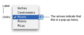 Vrt. Apple: pop-up menu Windows: Spin control [UXGuide] Apple-ympäristössä termi