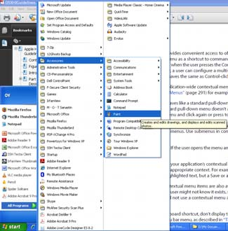 Start-valikko Windows XP vs.