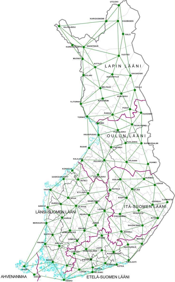 19 (38) Ensimmäinen VRS-teknologiaan perustuva tukiasemaverkko perustettiin Suomeen vuonna 2000 Geotrim Oy:n toimesta.