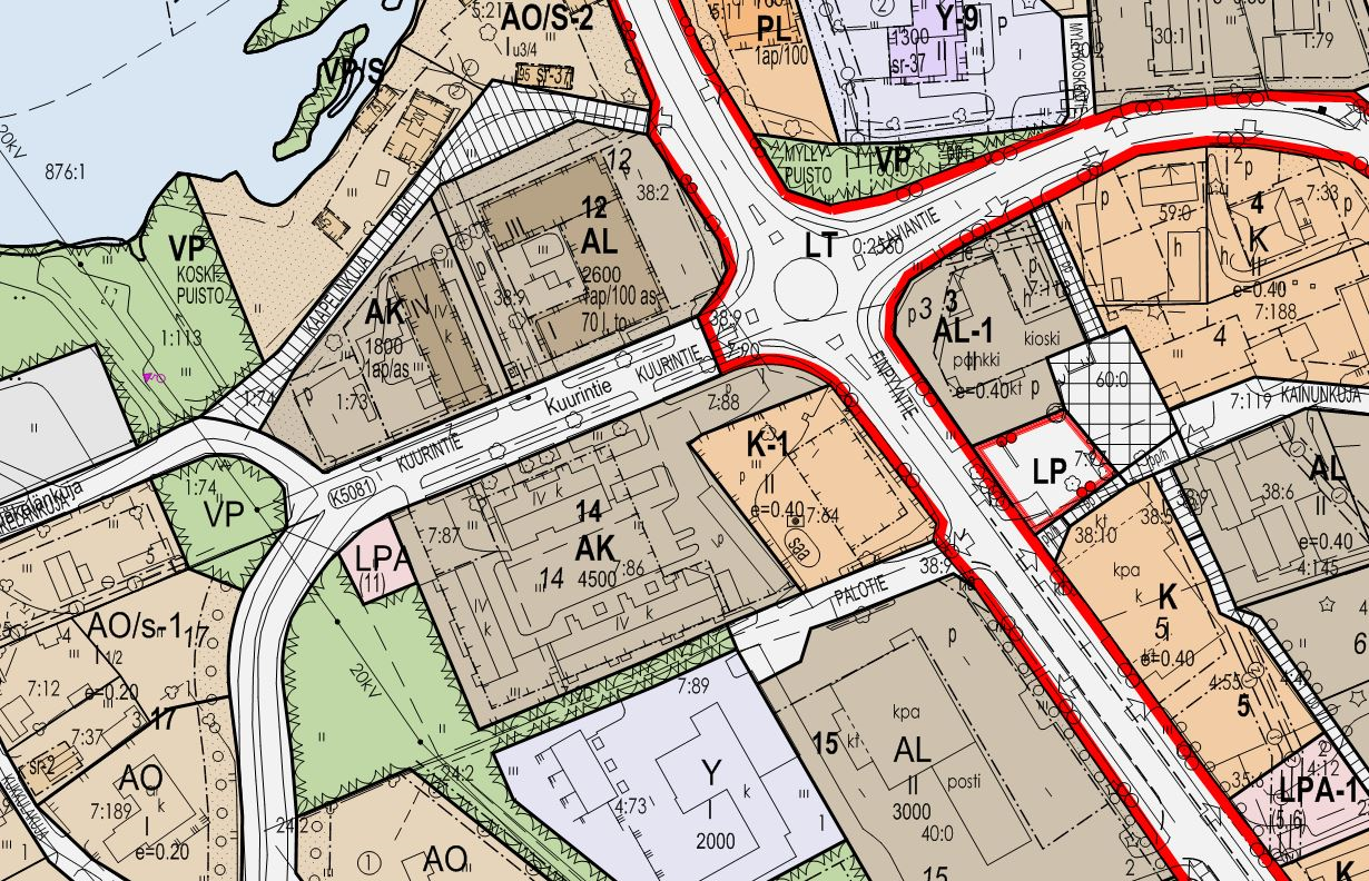 Ote asemakaavasta 5. SUUNNITTELUTEHTÄVÄ Voimassa olevassa asemakaavassa suunnittelualue on liike- ja toimistorakennusten korttelialuetta.