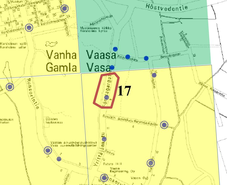 62 Kuva 19. Palovesiasemien katvealue 17.