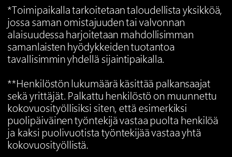 1.3 Yritystoiminta Satakunnassa Tilastokeskuksen alueellisessa yritystoimintatilastossa Satakunnassa teollisuus (17 275 työllistä), tukku- ja vähittäiskauppa (7726 työllistä), rakentaminen (6222