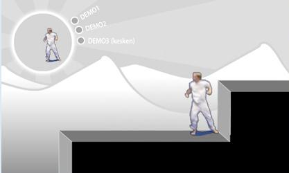 39 8.3 Video-avatarin liikkuminen pelimaailmassa Peli pohjasi aiemmin tehtyyn peli-installaatioon nimeltään Kick Ass Kung-Fu.