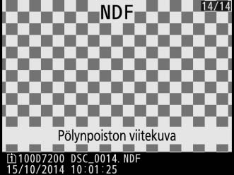 D Kuvakennon puhdistaminen Ennen kuvakennon puhdistusta tallennettuja pölynpoiston viitetietoja ei voi käyttää valokuvissa, jotka otetaan kuvakennon puhdistuksen jälkeen.