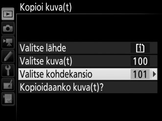 6 Valitse lisää kuvia. Korosta kuvia ja paina W (S) valitaksesi kuvan tai poistaaksesi kuvan valinnan (näytä korostettu kuva koko näytön kokoisena painamalla ja pitämällä X/T-painiketta painettuna).