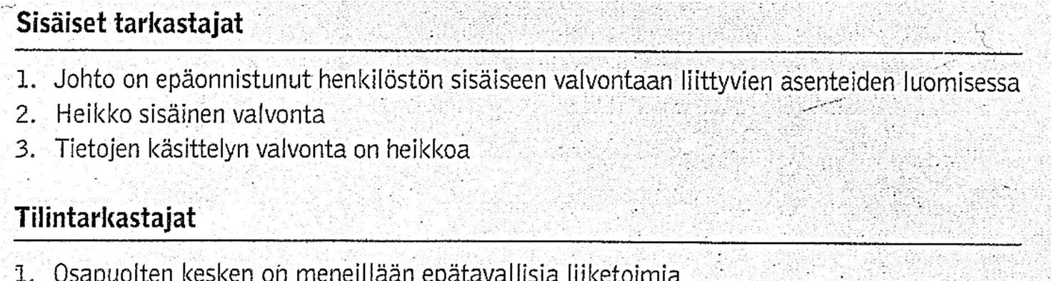 Kuva 1. Väärinkäytösten riskitekijät (Gullkvist & Jokipii 2012, 47.