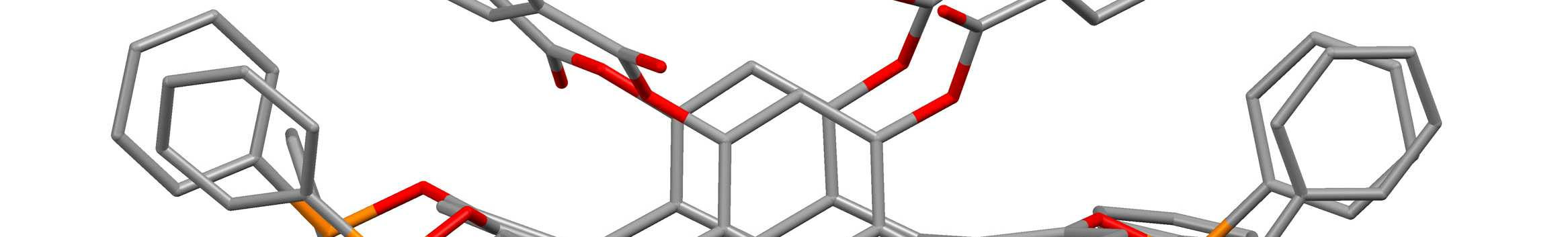 16 Tetrahopea(I)trifluoroasetaattikompleksin 14a kiderakenteesta havaittiin, että resorsinareenirunko on venekonformaatiossa siten, että fosfiniittoryhmillä substituoidut aryylirenkaat ovat