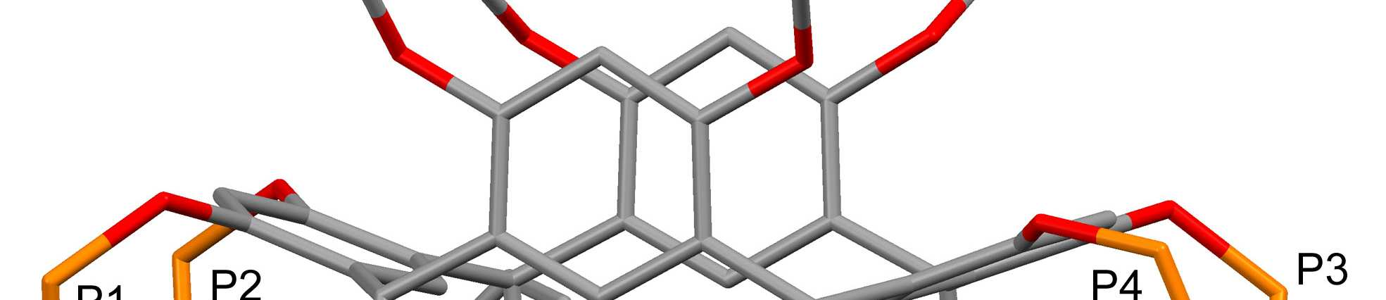 31 Hopea-atomien koordinaatiogeometria on hyvin lähellä lineaarista (S1 Ag1 S2 = 175,69 ; S3 Ag2 S4 = 174,37 ). Kuva 40.