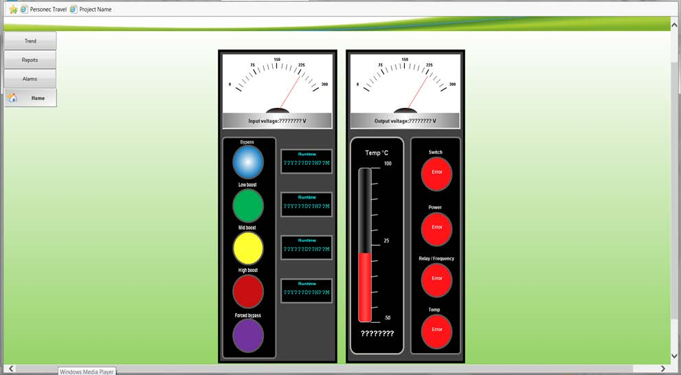 Jännitesäätäjän Jännitemittarit, Indusoft Web Studio 4.