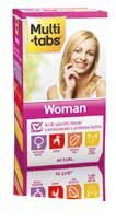Multi-tabs Woman RAVITSEMUKSELLINEN TUKI NAISILLE: Sisältää naisten tarpeisiin suunnitellun yhdistelmän vitamiineja ja kivennäisaineita,