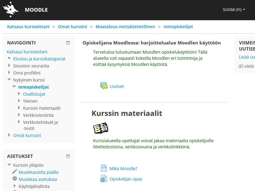 Outi Valkama, mmtdk Päivitetty 23.7.2015 Moodlella alkuun 1. Yleistä SISÄÄNKIRJAUTUMINEN https://moodle.helsinki.fi à Valitse Kirjaudu/Helsingin yliopiston tunnuksella.