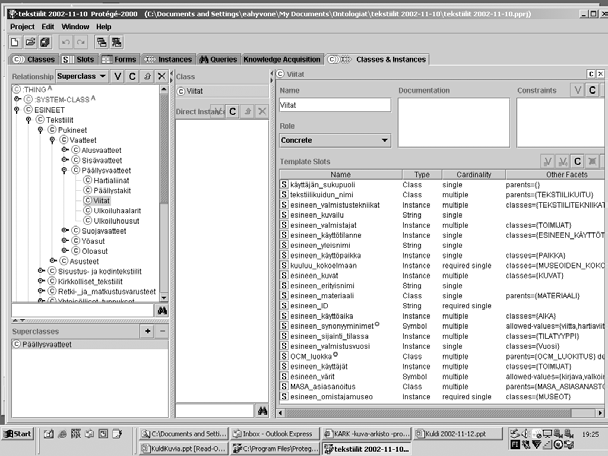 Tekstiiliontologia, Protege-2000:lla tehty (Suvi Kettula) 20-Jan-03 Eero Hyvönen 67 Jena: eräs ohjelmointiväline Hewlett-Packard Laboratories open source