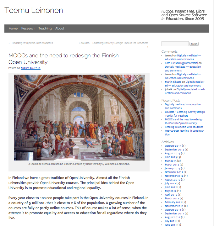 Leinonen: MOOCs and the need to redesign the Finnish Open