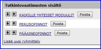 Tutkintovaatimusten sisältö,