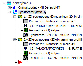 34 MASTERCAM X9/ Kahden eri kiinnittimissä olevan kappaleen työstö 1 Valitse kaikki operaatiot